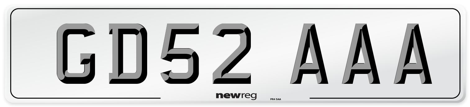 GD52 AAA Number Plate from New Reg
